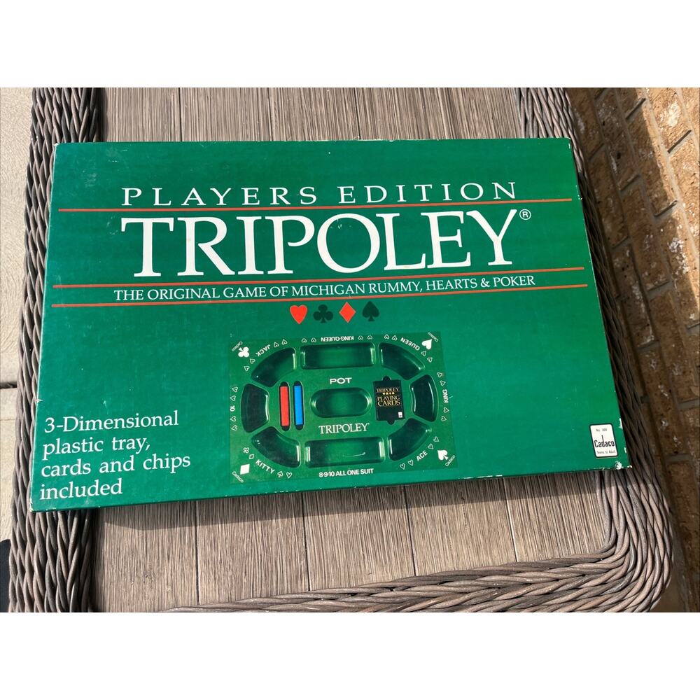 Vintage Cadaco Tripoley Players Edition Complete Card Game 1989 / 1968 # 300